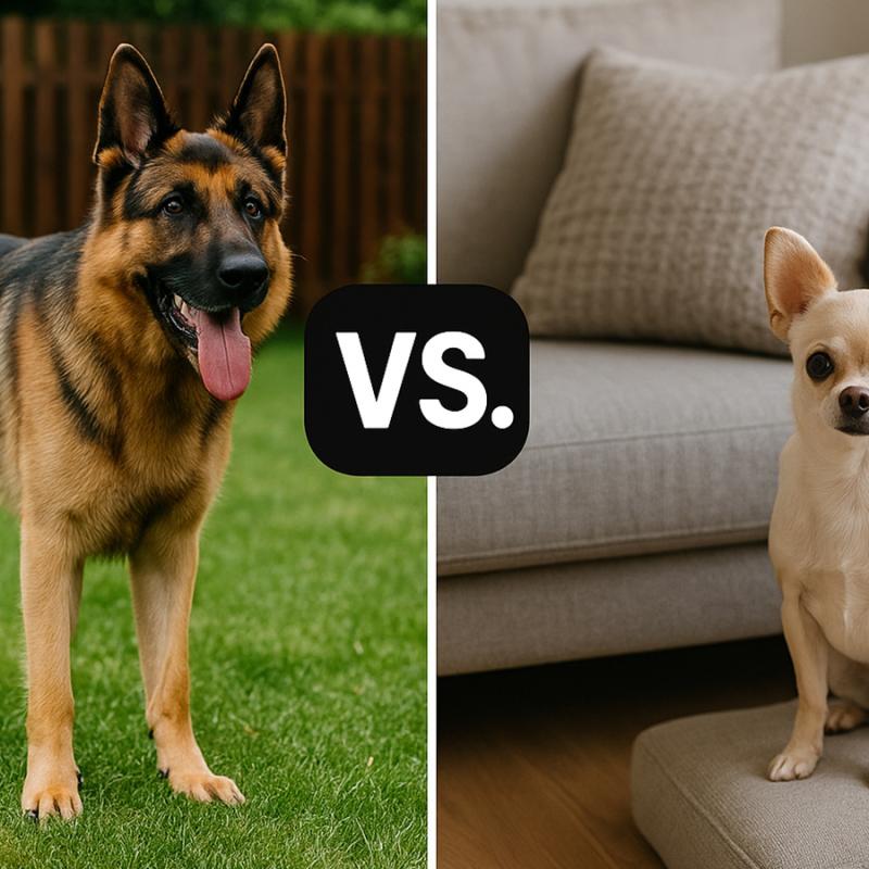 ovčák na zahradě vs. čivava na gauči 