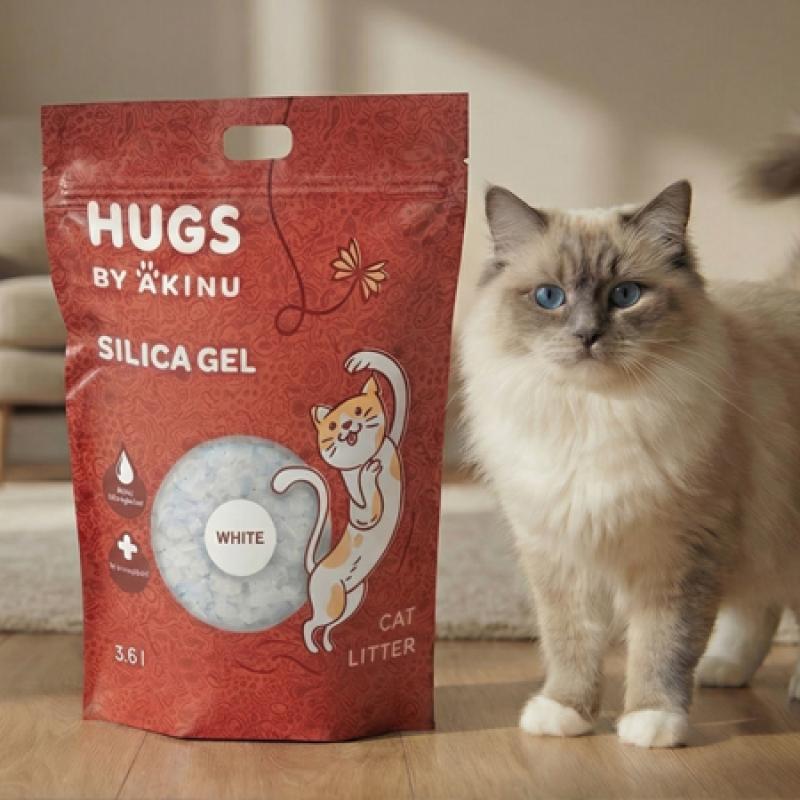 Silikagelové stelivo pro kočky nově jako HUGS by Akinu: oblíbený produkt zůstává stejný