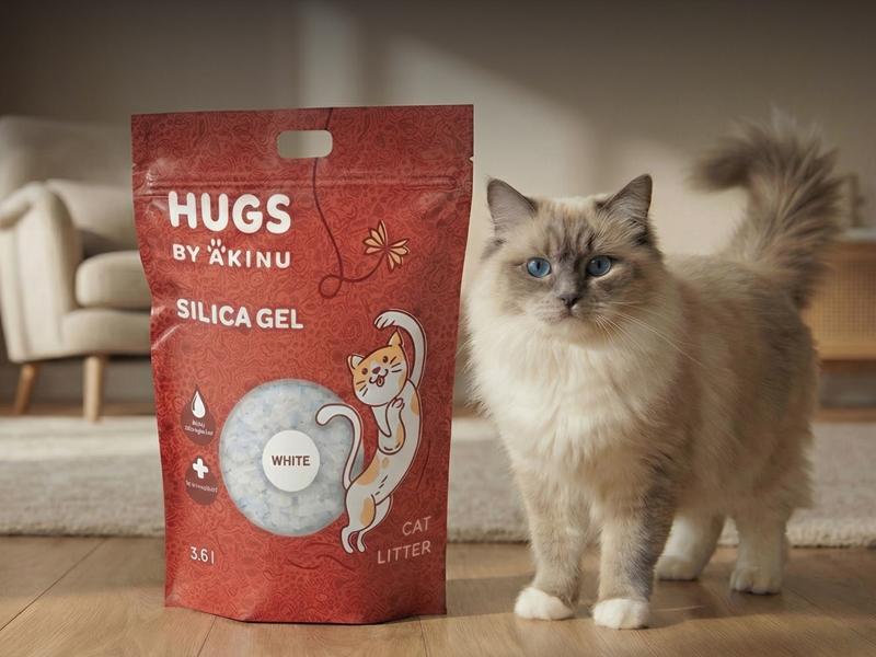 Silikagelové stelivo pro kočky nově jako HUGS by Akinu: oblíbený produkt zůstává stejný